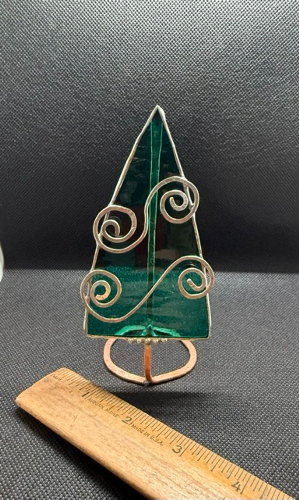 Stained Glass Christmas Tree with Copper Stand