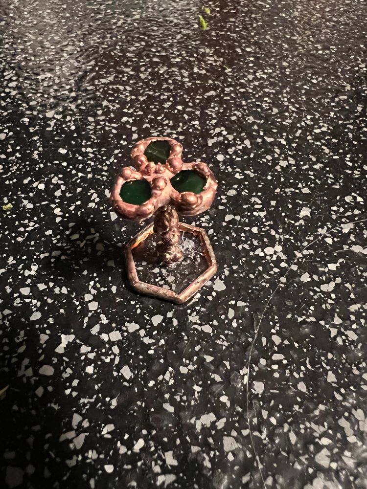 Available - Tiny Stained Glass Shamrock Statue 